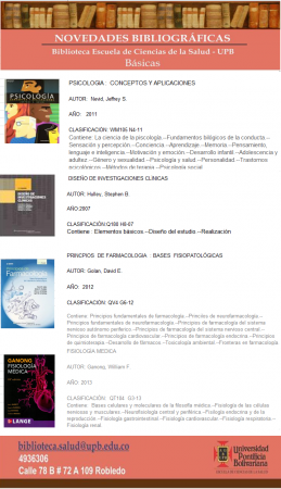 Novedades Bibliográficas - Psicología conceptos y aplicaciones